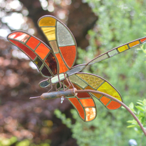 Bernard Cwiek - Libellule (Below)(Stained glass by Véronique Roland)